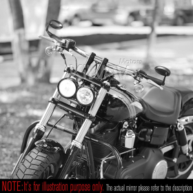 Trusti black bar end mirrors compatible with Harley Sportster Dyna Softail XG Street