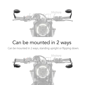 Trusti black bar end mirrors compatible with Harley Sportster Dyna Softail XG Street