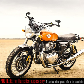 Trusti black bar end mirrors compatible with Royal Enfield Interceptor 650