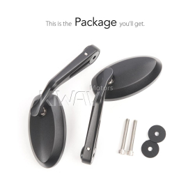 Trusti black bar end mirrors compatible with Royal Enfield Interceptor 650