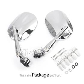 Stark chrome heavy weight bar end mirrors compatible with Harley Sportster Dyna Softail XG street