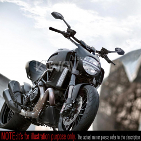 バイクミラー　メデューサ　黒　M10 5/16"　バイク　ハーレーに汎用