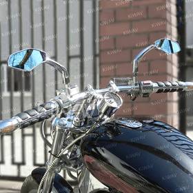 Medusa chrome mirrors compatible with M10 metric bike & Harley Davidson