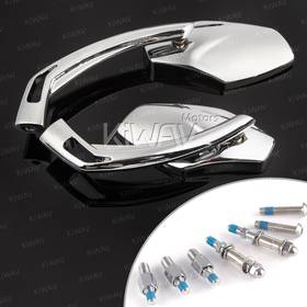 Medusa chrome mirrors compatible with M10 metric bike & Harley Davidson
