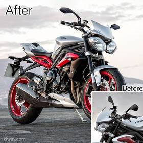 Medusa black mirrors for 8mm scooters and motorcycles