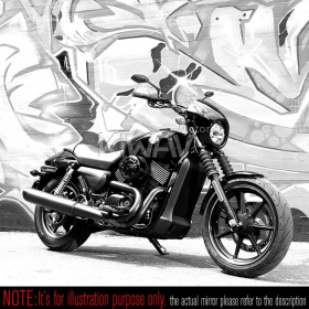バイクミラー　メデューサ　黒　5/16"-24　ハーレー　Street 500/750用