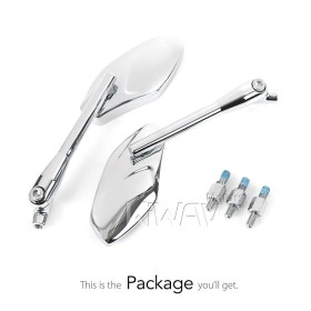 Medusa chrome mirrors for 8mm scooters and motorcycles