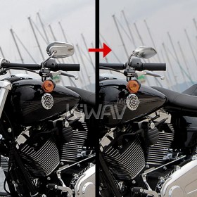 Medusa chrome mirrors 2.8 in. short stem compatible with Harley Davidson