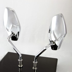 Medusa chrome mirrors 2.8 in. short stem compatible with Harley Davidson