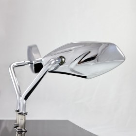 Medusa chrome mirrors 2.8 in. short stem compatible with Harley Davidson