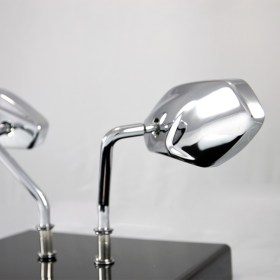 Medusa chrome mirrors 2.8 in. short stem compatible with Harley Davidson