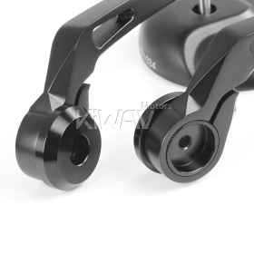Retro black heavy weight bar end mirrors compatible with Harley Sportster Dyna Softail XG street