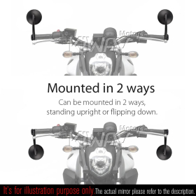 Eclipse black heavy weight bar end mirrors compatible with Harley Sportster Dyna Softail XG street