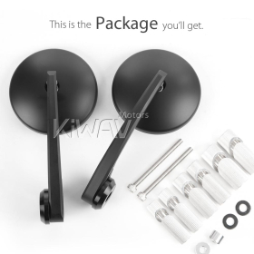 Eclipse black heavy weight bar end mirrors compatible with Harley Sportster Dyna Softail XG street