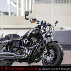 Mamba round glossy carbon heavy weight bar end mirrors compatible with Harley Sportster Dyna Softail XG street
