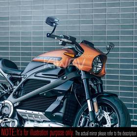 Mamba glossy carbon bar end mirrors heavy weight compatible with Harley Sportster Dyna Softail XG street