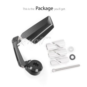Leap black heavy weight bar end mirror LH compatible with Harley Sportster Dyna Softail XG street