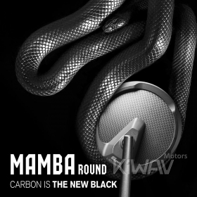バイクミラー　マンバ　丸型　ツヤ消し仕上げカーボンファイバー　M10 5/16"　バイク　ハーレーに汎用