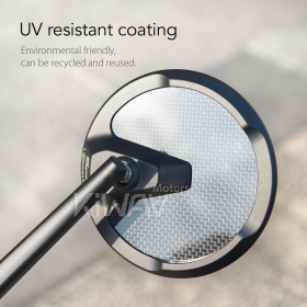 Mamba round glossy carbon mirrors compatible with M10 metric bike & Harley Davidson