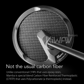 Mamba round glossy carbon mirrors compatible with M10 metric bike & Harley Davidson