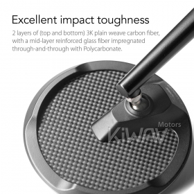 Mamba round glossy carbon mirrors compatible with M10 metric bike & Harley Davidson