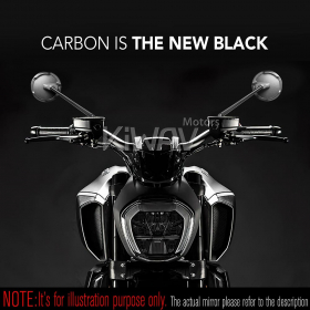 Mamba round matte carbon mirrors for 8mm scooters and motorcycles