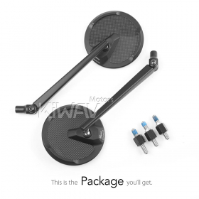 Mamba round glossy carbon mirrors for 8mm scooters and motorcycles