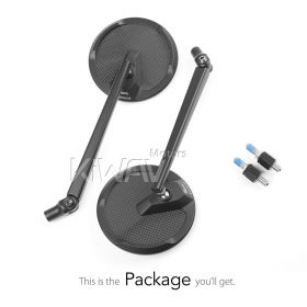 Mamba round glossy carbon mirrors compatible with Harley Davidson Street 500/750