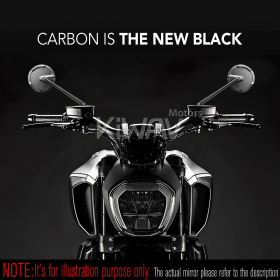 Mamba round glossy carbon mirrors compatible with Harley Davidson Street 500/750
