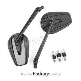 Mamba glossy carbon mirrors for 8mm scooters and motorcycles