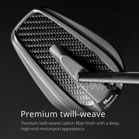 Mamba glossy carbon mirrors for 8mm scooters and motorcycles