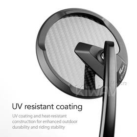 Mamba round glossy carbon bar end mirrors compatible with Triumph water-cooled motorcycles