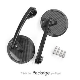 Mamba round glossy carbon bar end mirrors compatible with Triumph water-cooled motorcycles