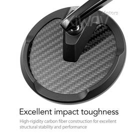 Mamba round glossy carbon bar end mirrors compatible with Triumph water-cooled motorcycles