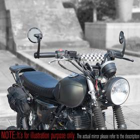 バーエンドミラー　マンバ　丸型　ツヤ消し仕上げカーボンファイバー　ロイヤルエンフィールド Interceptor 650用