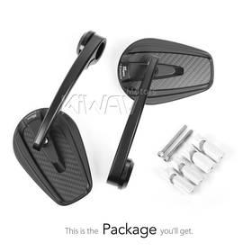 Mamba matte carbon bar end mirrors for 1, 1-1/4 Inch hollow end handlebars