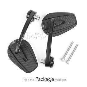 Mamba matte carbon bar end mirrors compatible with Indian Scout Bobber