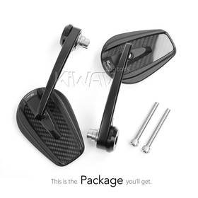 Mamba glossy carbon bar end mirrors compatible with Indian Scout Bobber