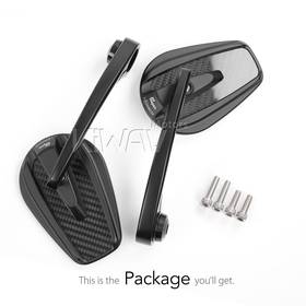 Mamba glossy carbon bar end mirrors compatible with Triumph water-cooled motorcycles