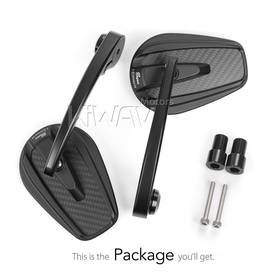 Mamba matte carbon bar end mirrors compatible with Yamaha M16 threaded handlebars