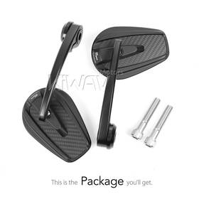 Mamba matte carbon bar end mirrors compatible with BMW