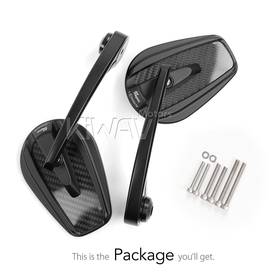 Mamba glossy carbon bar end mirrors compatible with Triumph air-cooled motorcycles
