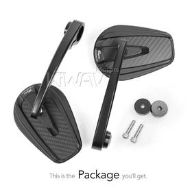 Mamba matte carbon bar end mirrors compatible with Moto Guzzi