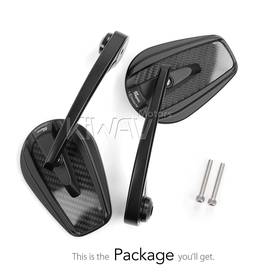 Mamba glossy carbon bar end mirrors for M6 threaded handlebars