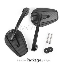 Mamba matte carbon bar end mirrors compatible with Royal Enfield Interceptor 650