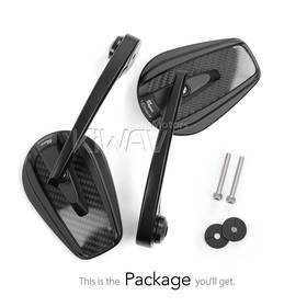 Mamba glossy carbon bar end mirrors compatible with Royal Enfield Interceptor 650