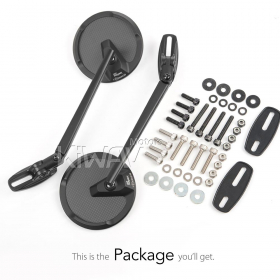 Mamba round matte carbon fairing mount mirrors compatible compatible with Ducati Panigale