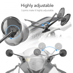 Mamba round glossy carbon fairing mount mirrors compatible compatible with Ducati Panigale