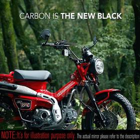 Mamba matte carbon heavy weight bar end mirrors compatible with Honda specific mini motorcycles
