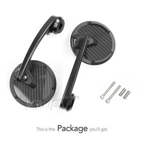 Mamba glossy carbon heavy weight bar end mirrors  for M8 threaded handlebars